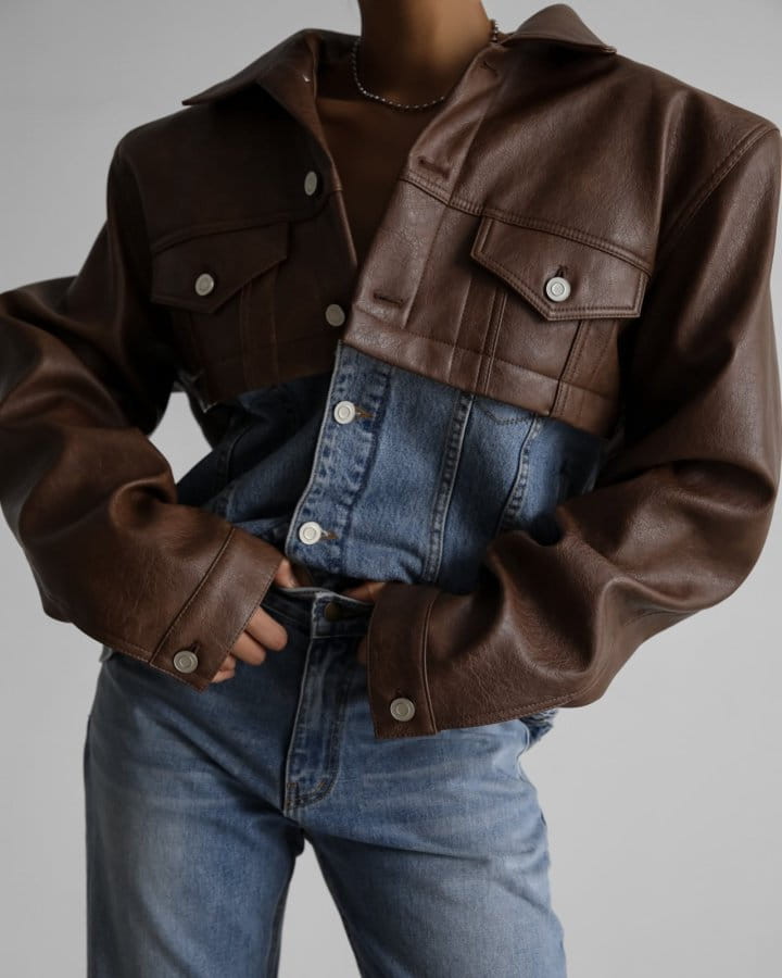 Paper Moon - Korean Women Fashion - #pursuepretty - Vegan L Mix Trucker Jacket - 3