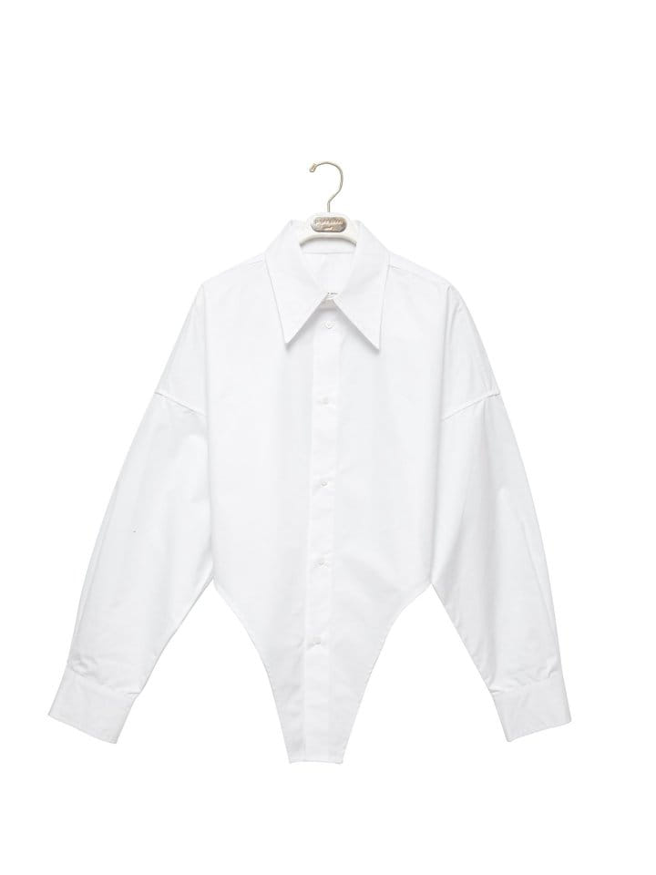 Paper Moon - Korean Women Fashion - #restrostyle - Bodysuit Detail Button Down Shirt - 3