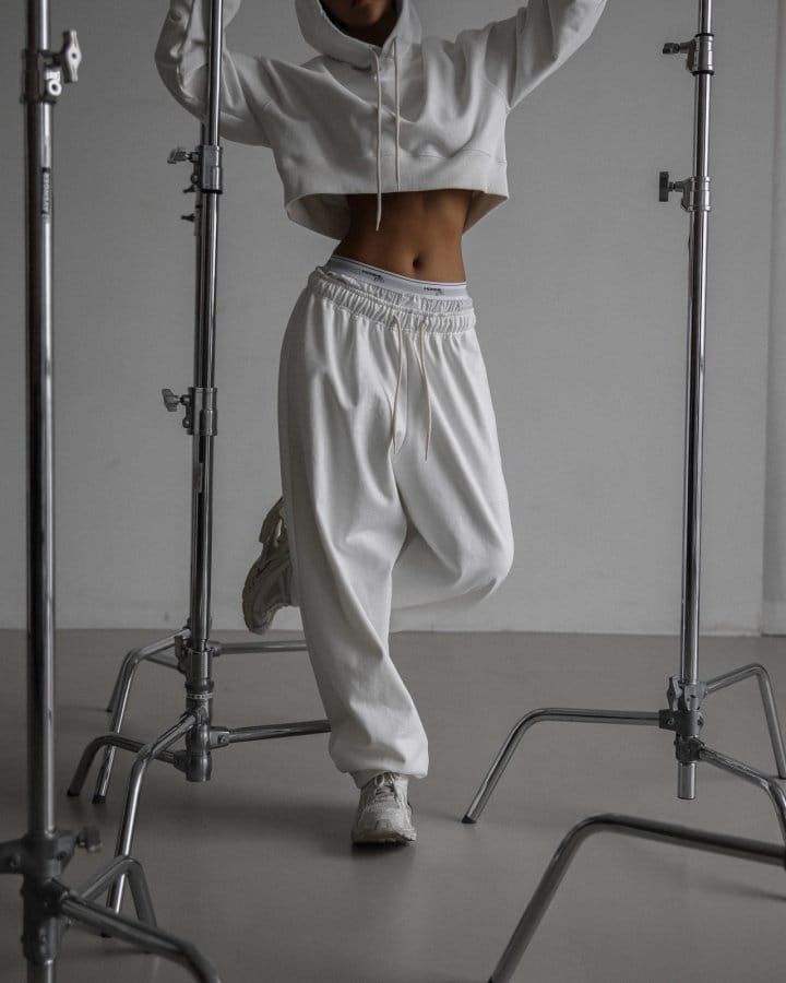 Paper Moon - Korean Women Fashion - #restrostyle - Round Hem Detail Cropped Hoodie 