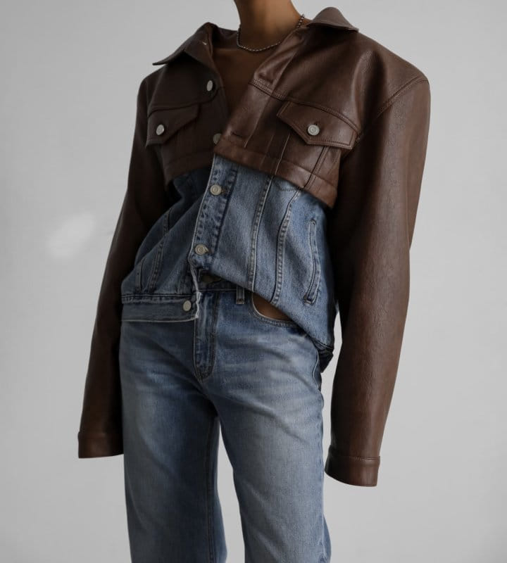 Paper Moon - Korean Women Fashion - #pursuepretty - Vegan L Mix Trucker Jacket - 4