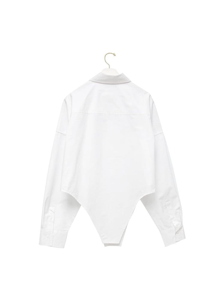 Paper Moon - Korean Women Fashion - #restrostyle - Bodysuit Detail Button Down Shirt - 4