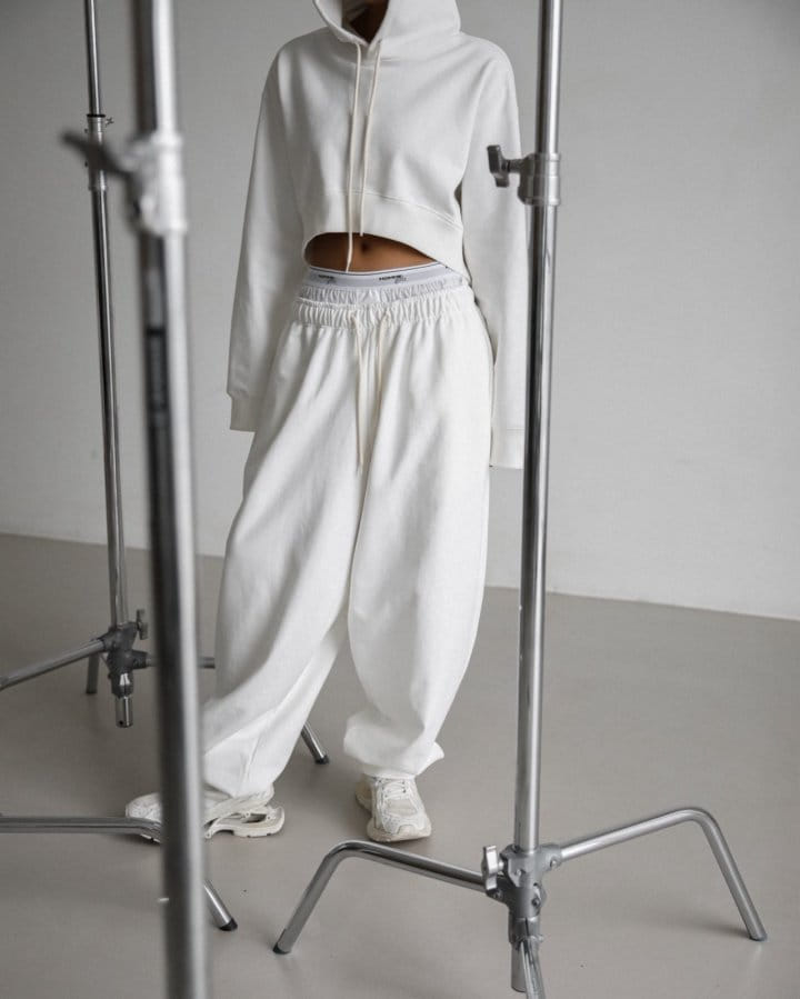 Paper Moon - Korean Women Fashion - #shopsmall - Round Hem Detail Cropped Hoodie  - 3