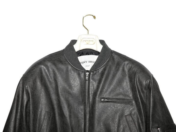 Paper Moon - Korean Women Fashion - #shopsmall - Vegan L Cropped Full Up Bomber Jacket  - 10