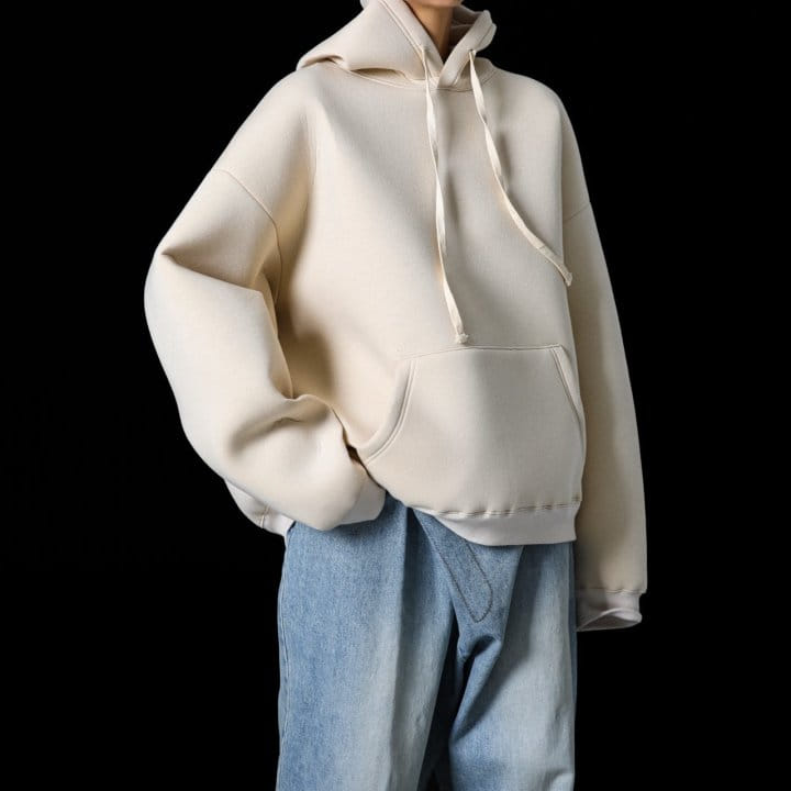 Paper Moon - Korean Women Fashion - #shopsmall - Oversized Neoprene Hoodie Sweatshirt - 9