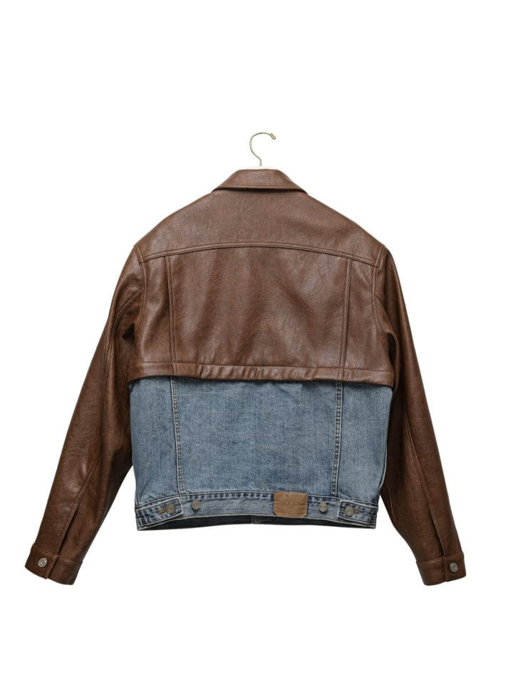 Paper Moon - Korean Women Fashion - #thatsdarling - Vegan L Mix Trucker Jacket - 7