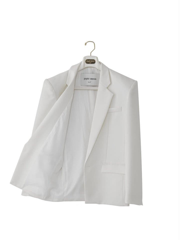 Paper Moon - Korean Women Fashion - #thatsdarling - Square Shoulder Oversized Twill Blazer - 8