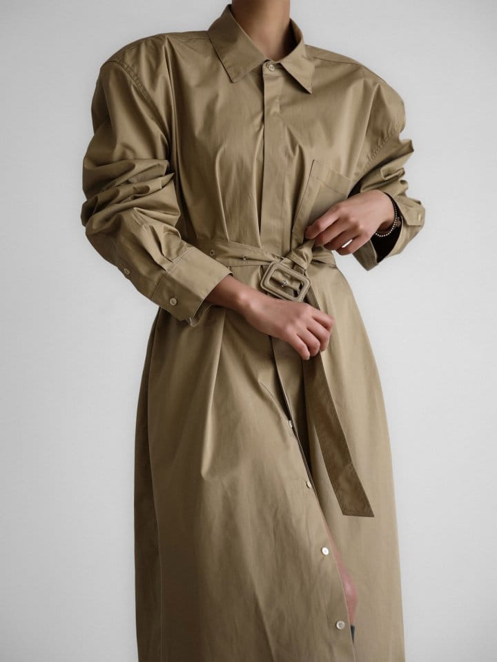Paper Moon - Korean Women Fashion - #thatsdarling - Trench Belted Detail Button Down Maxi Shirt Dress - 2