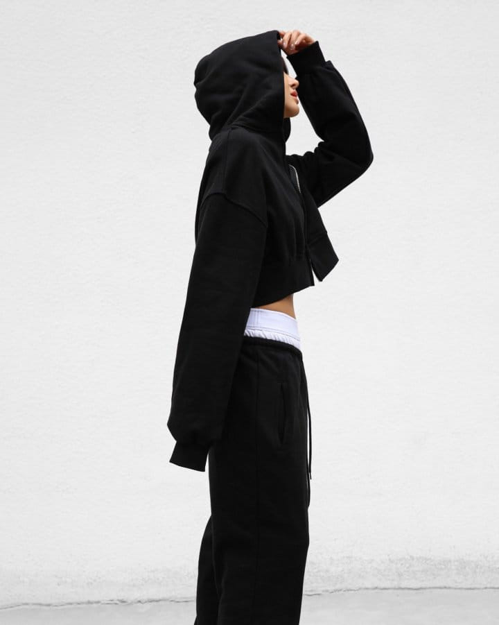 Paper Moon - Korean Women Fashion - #thatsdarling - Stringless Cropped Two Way Full Zipped Up Hoodie - 5