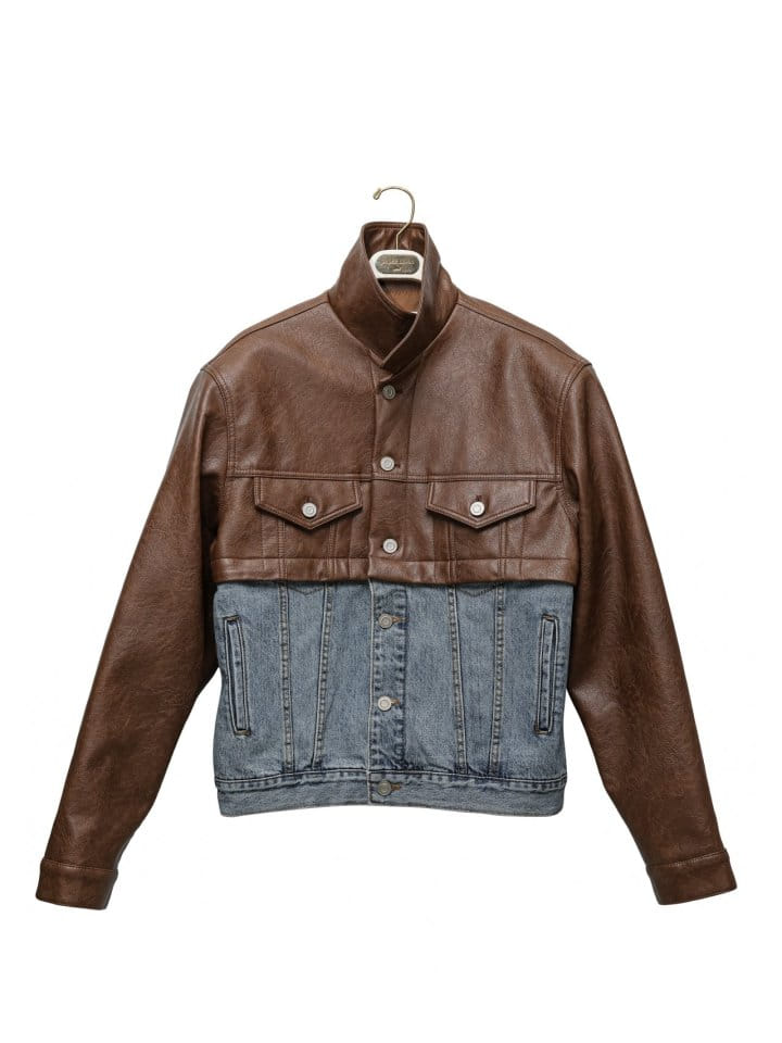 Paper Moon - Korean Women Fashion - #thelittlethings - Vegan L Mix Trucker Jacket - 8