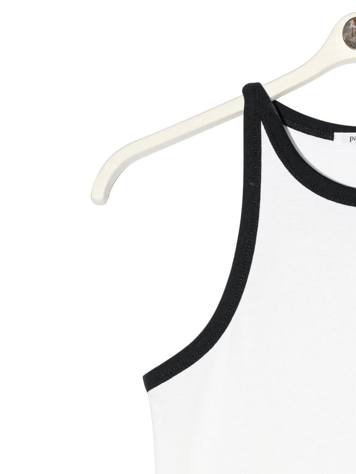 Paper Moon - Korean Women Fashion - #vintageinspired - Bi Color Halter Neck Sleeveless Tank Top - 8