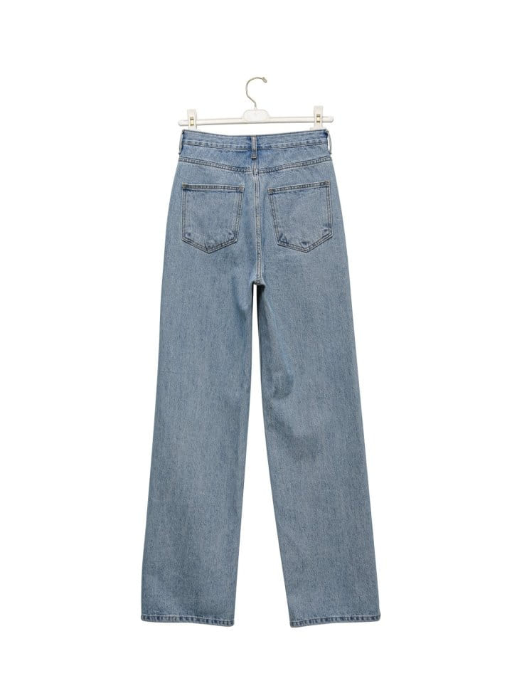 Paper Moon - Korean Women Fashion - #vintageinspired - Wrap Button Fly Straight Denim Jeans - 8
