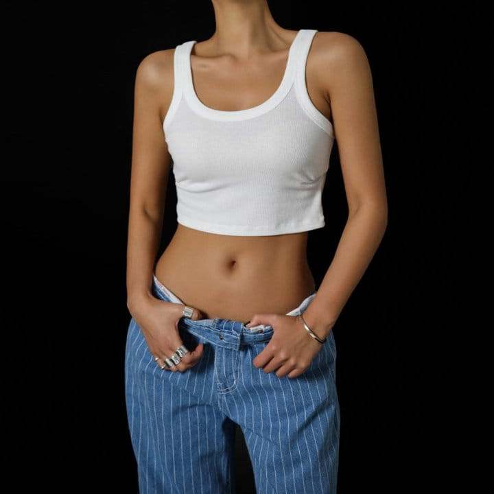 Paper Moon - Korean Women Fashion - #vintagekidsstyle - Ribbed Cropped Tank Sleeveless Top - 7