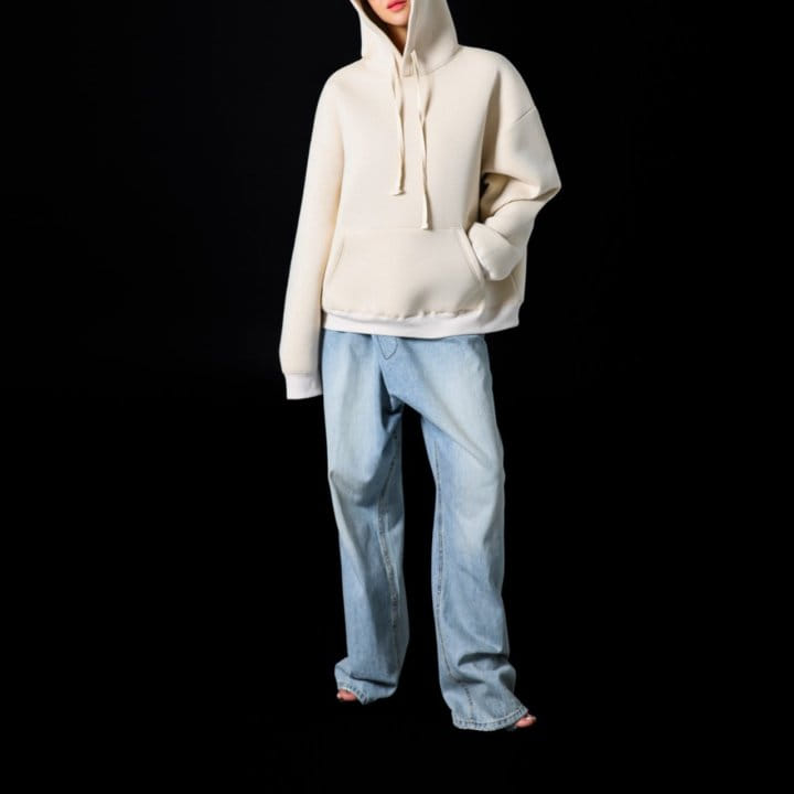 Paper Moon - Korean Women Fashion - #vintagekidsstyle - Oversized Neoprene Hoodie Sweatshirt - 5