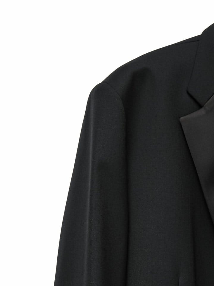 Paper Moon - Korean Women Fashion - #womensfashion - Oversized Silky Lapel Single Tuxedo Blazer - 10