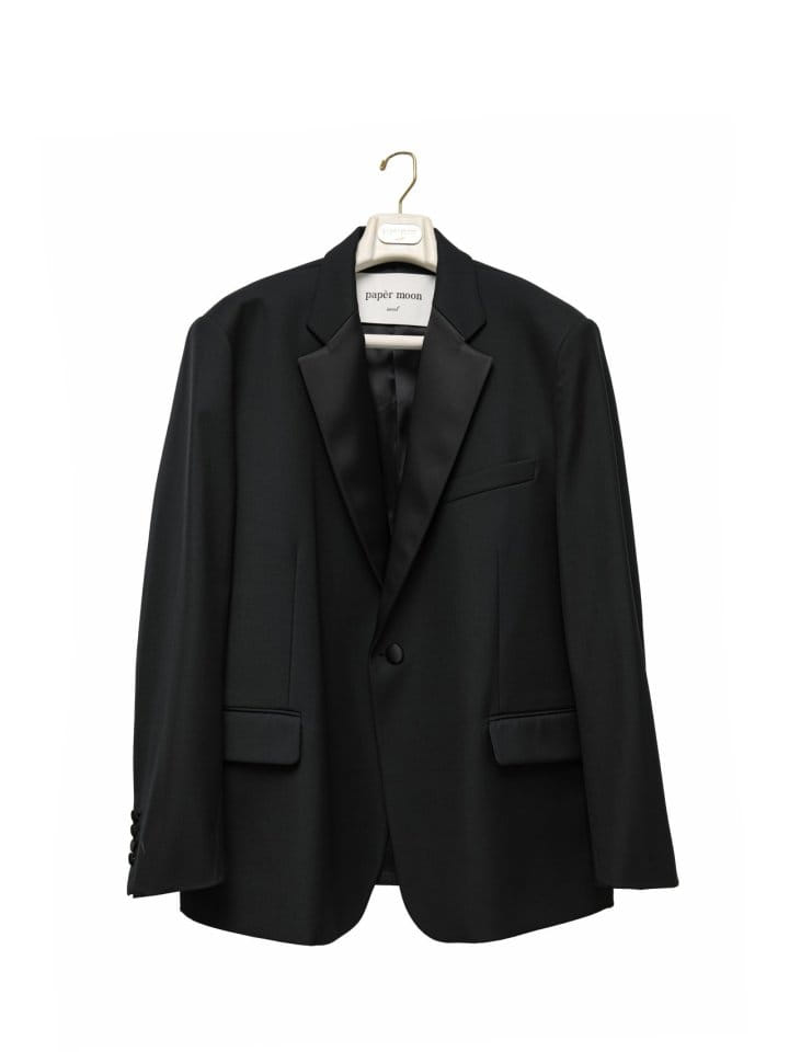 Paper Moon - Korean Women Fashion - #womensfashion - Oversized Silky Lapel Single Tuxedo Blazer - 6