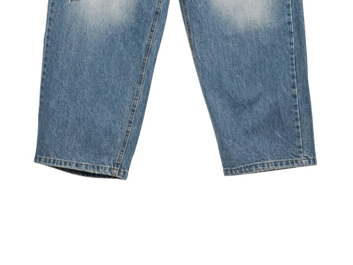 Paper Moon - Korean Women Fashion - #womensfashion - Vintage Blue Distressed Damage Wash Wide Leg Jeans - 9