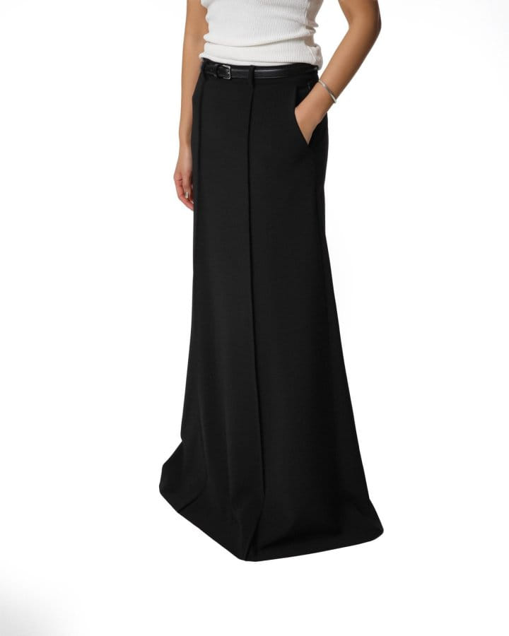 Paper Moon - Korean Women Fashion - #womensfashion - Pin Tuck Detail Maxi Flared Skirt 