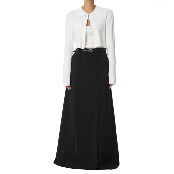 Paper Moon - Korean Women Fashion - #womensfashion - Pin Tuck Detail Maxi Flared Skirt  - 3
