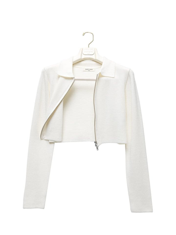 Paper Moon - Korean Women Fashion - #womensfashion - Two Way Zipped Detail Cropped Cardigan - 7