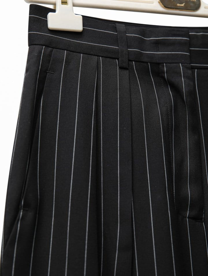 Paper Moon - Korean Women Fashion - #womensfashion - Wide Pin Stripe Set Up Suit Pleated Trousers - 8