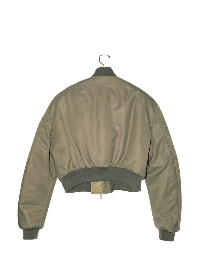 Paper Moon - Korean Women Fashion - #womensfashion - Square Shoulder Padded Cropped Bomber Jacket  - 5
