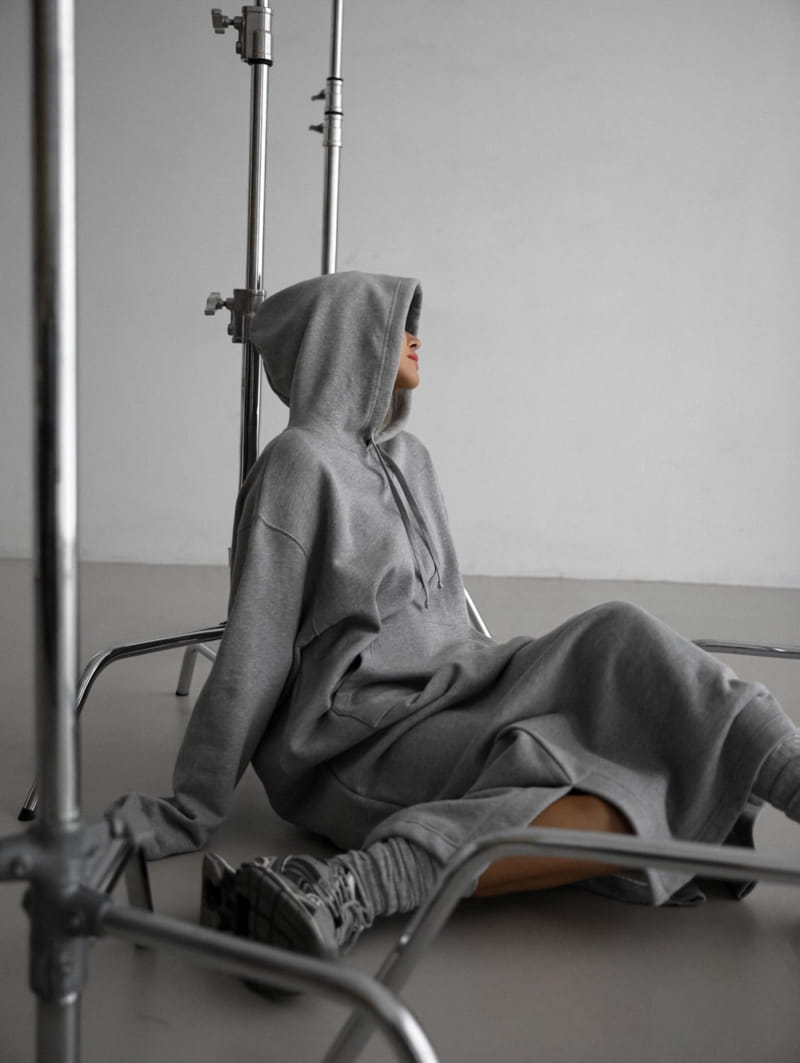 Paper Moon - Korean Women Fashion - #womensfashion - Maxi Length Hoodie Slit Detail Dress - 2