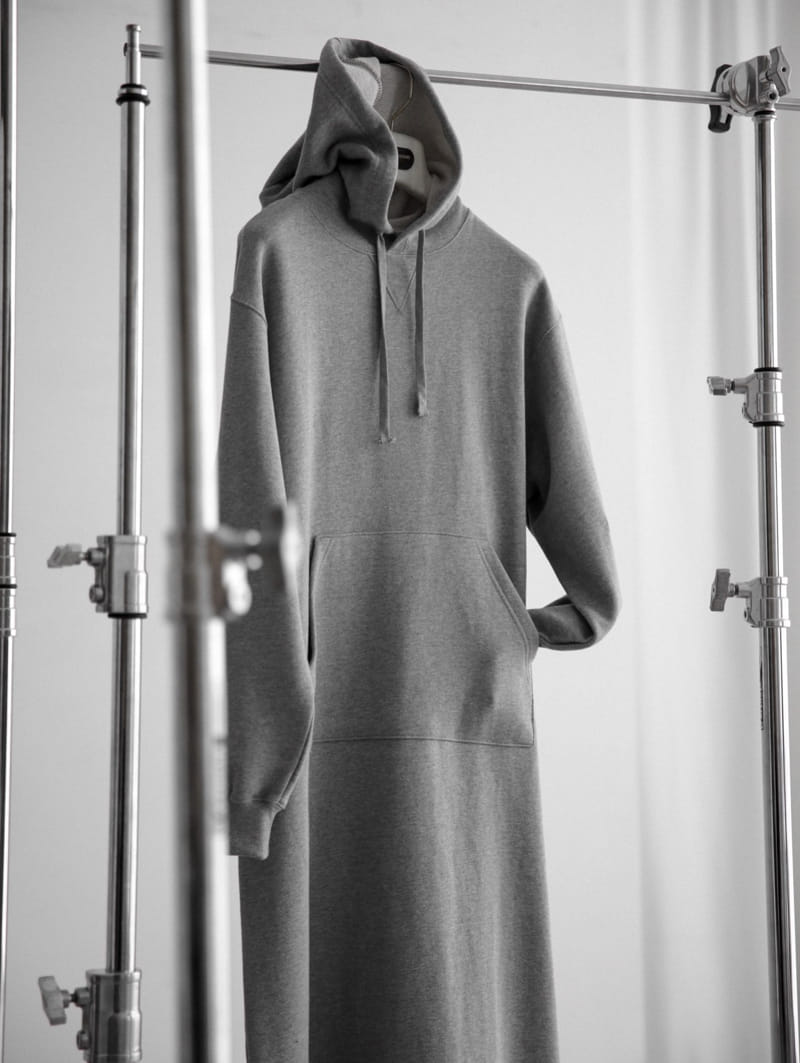 Paper Moon - Korean Women Fashion - #momslook - Maxi Length Hoodie Slit Detail Dress - 4