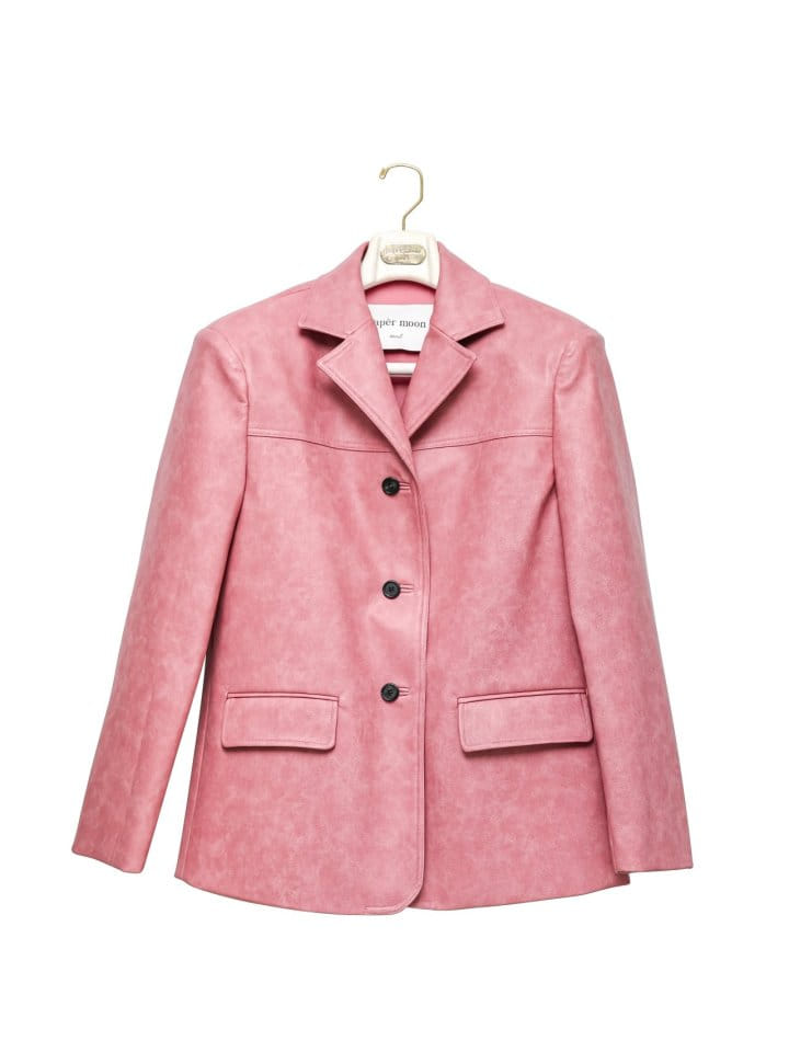 Paper Moon - Korean Women Fashion - #womensfashion - Washed Vegan L Three Button Single Breasted Blazer - 5