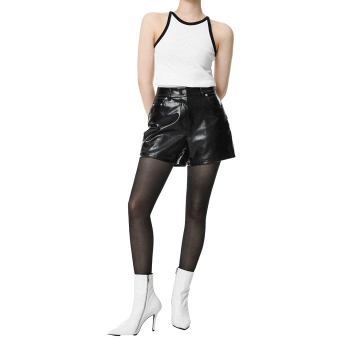 Paper Moon - Korean Women Fashion - #womensfashion - Bi Color Halter Neck Sleeveless Tank Top - 3
