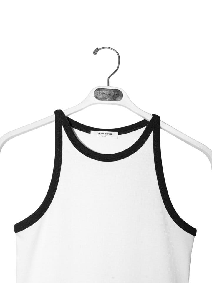 Paper Moon - Korean Women Fashion - #womensfashion - Bi Color Halter Neck Sleeveless Tank Top - 7
