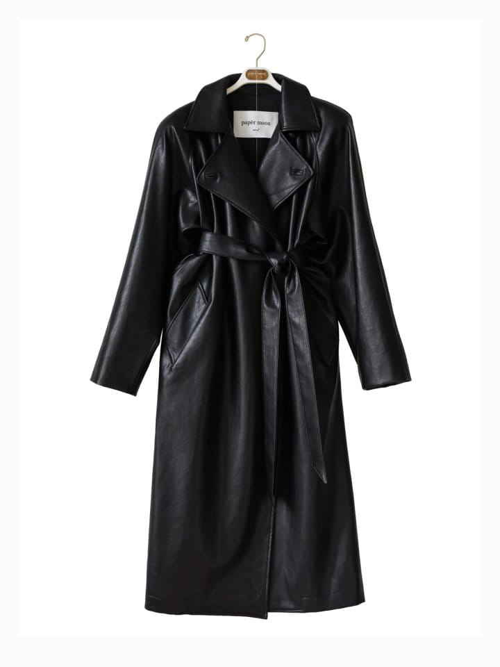 Paper Moon - Korean Women Fashion - #womensfashion - Padded Shoulder Oversized Vegan L Maxi Trench Coat - 10