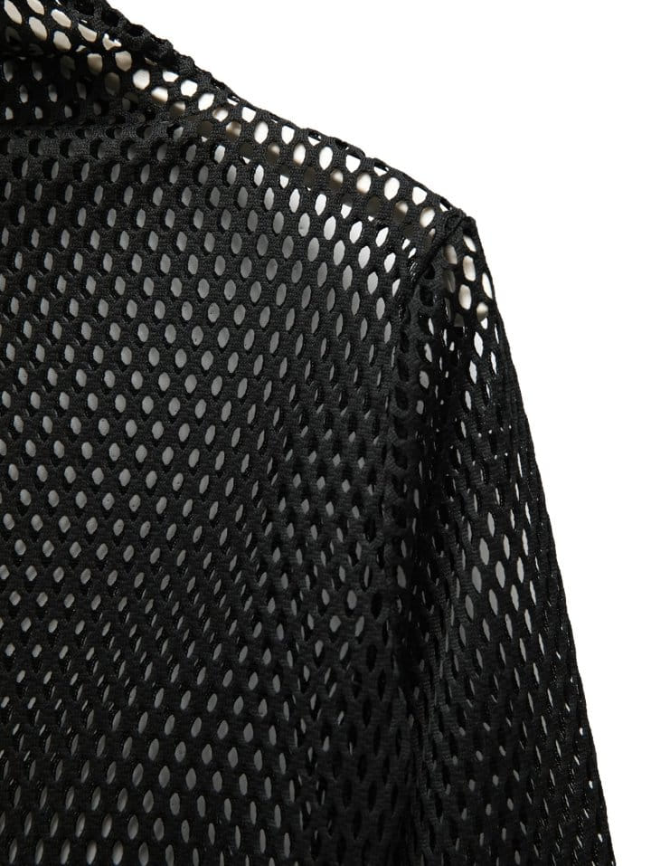 Paper Moon - Korean Women Fashion - #womensfashion - Fishnet Mock Neck Top - 7