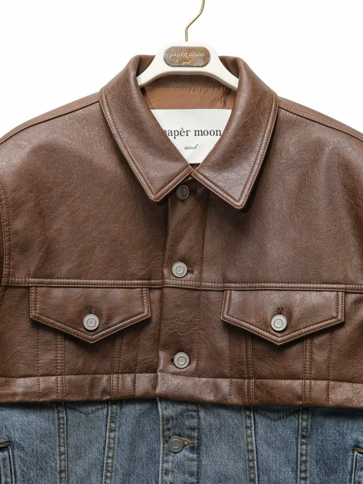 Paper Moon - Korean Women Fashion - #womensfashion - Vegan L Mix Trucker Jacket - 10