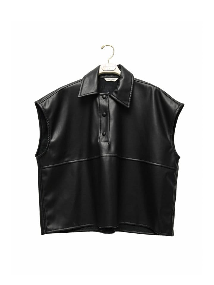 Paper Moon - Korean Women Fashion - #womensfashion - Vegan L Snap Button Detail Cropped Polo Collar Shirt - 10