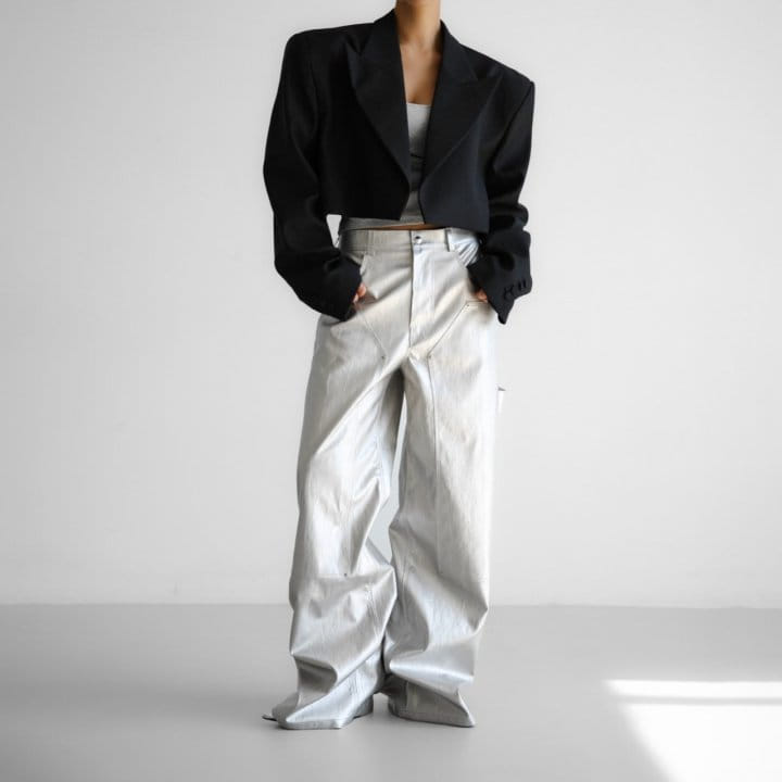 Paper Moon - Korean Women Fashion - #womensfashion - W Peaked Lapel Buttonless Cropped Blazer - 5