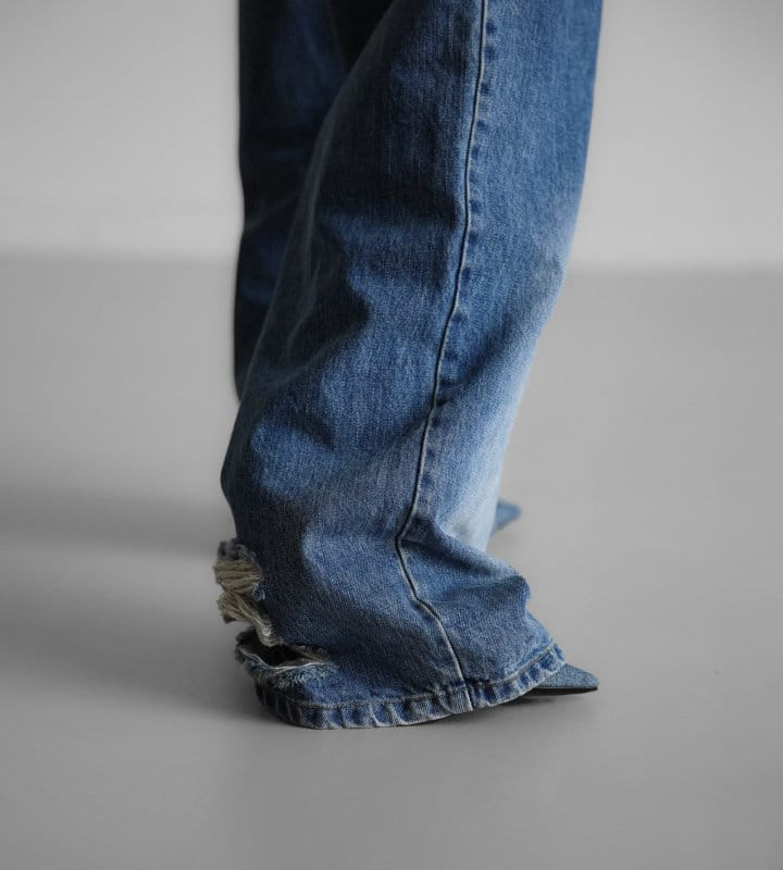 Paper Moon - Korean Women Fashion - #momslook - Denim Hem Detail Drawstring Sweat Pants - 4