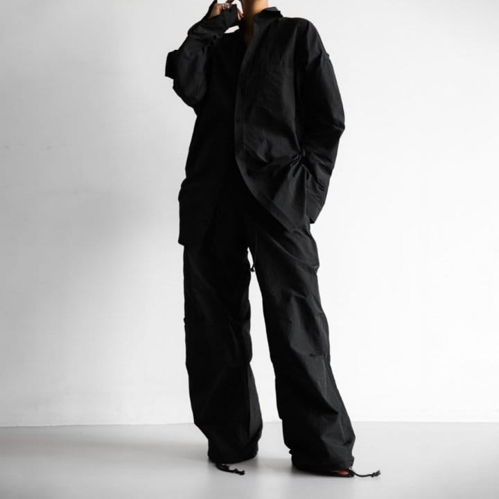 Paper Moon - Korean Women Fashion - #womensfashion - Wrinkle C Fabric Oversized Drawstring Trousers - 10
