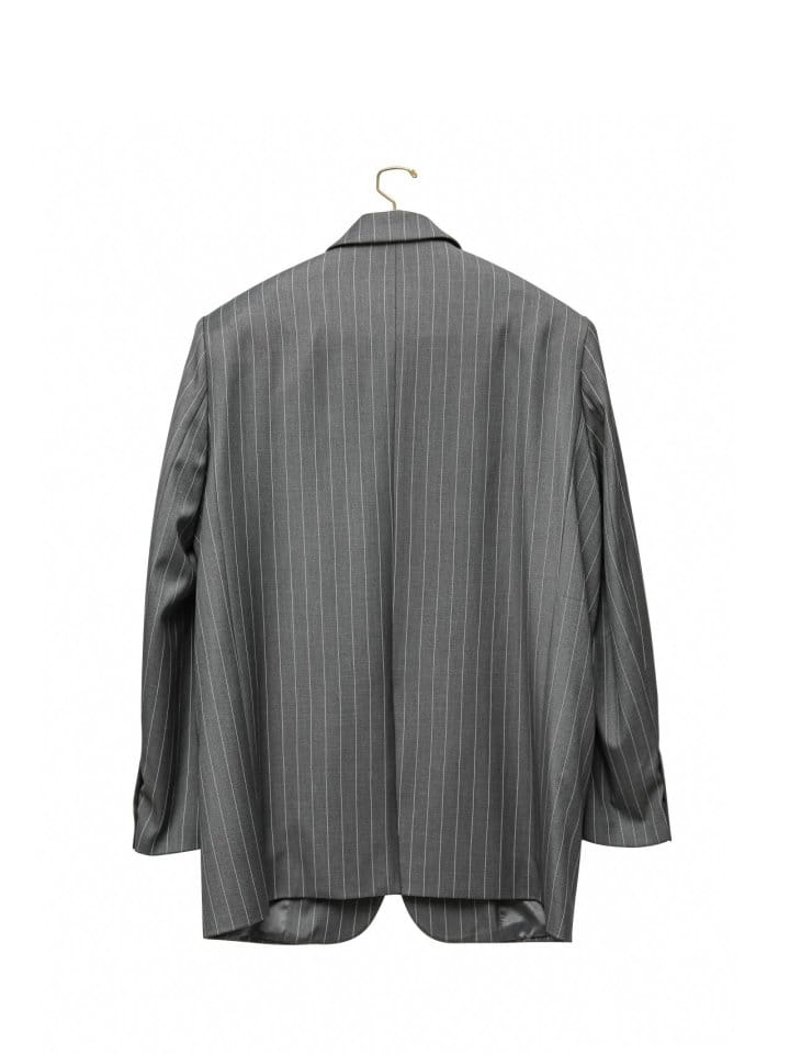 Paper Moon - Korean Women Fashion - #womensfashion - Wide Pin Stripe Set Up Suit Single Blazer - 10