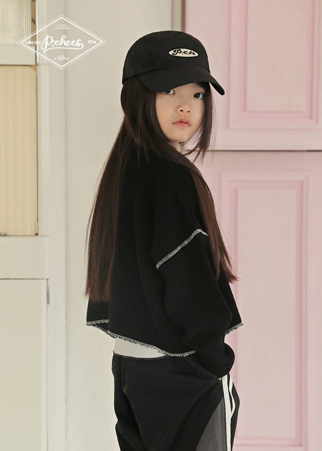 Peach-Cream - Korean Children Fashion - #toddlerclothing - Neck String Crop Knit Full Over