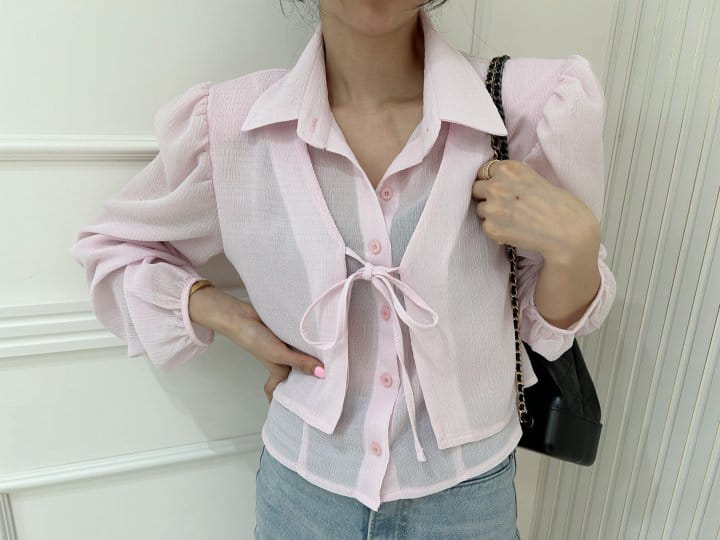 Pearls room - Korean Women Fashion - #womensfashion - Wrap Blouse - 4