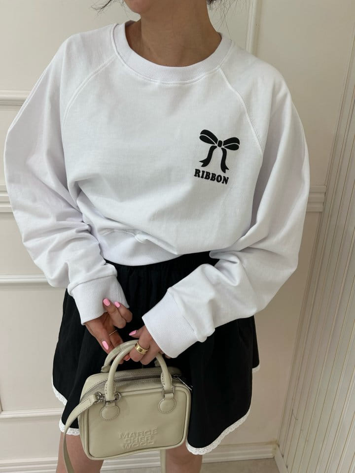Pearls room - Korean Women Fashion - #womensfashion - Ribbon Sweatshirt - 4