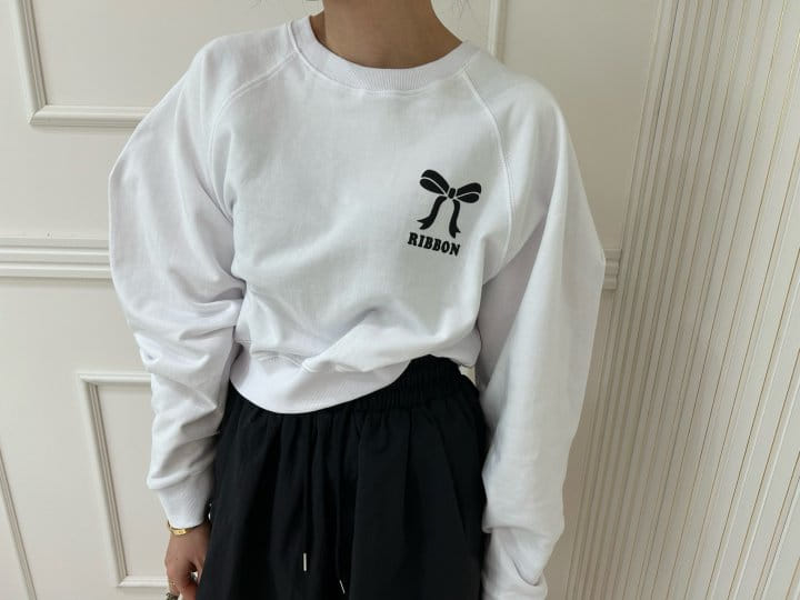 Pearls room - Korean Women Fashion - #momslook - Ribbon Sweatshirt - 8