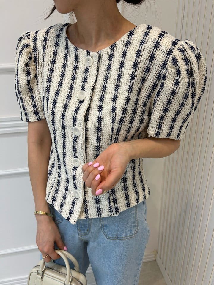 Pearls room - Korean Women Fashion - #momslook - Line Cardigan - 5