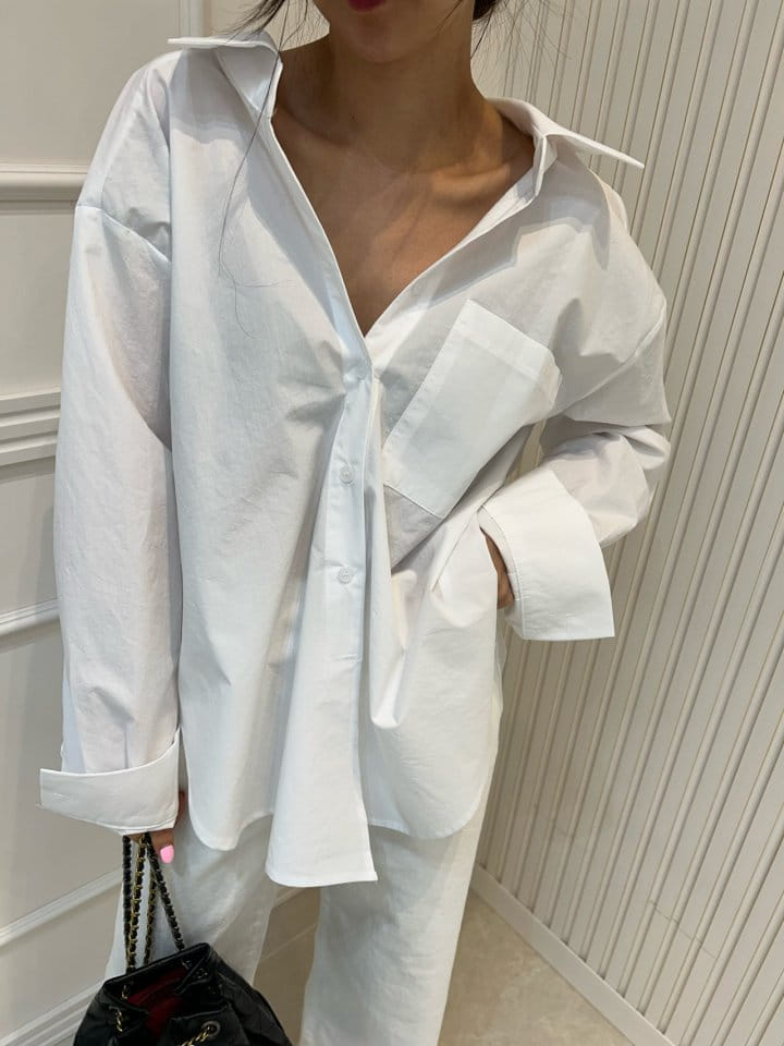 Pearls room - Korean Women Fashion - #momslook - Unbalance Shirt - 11