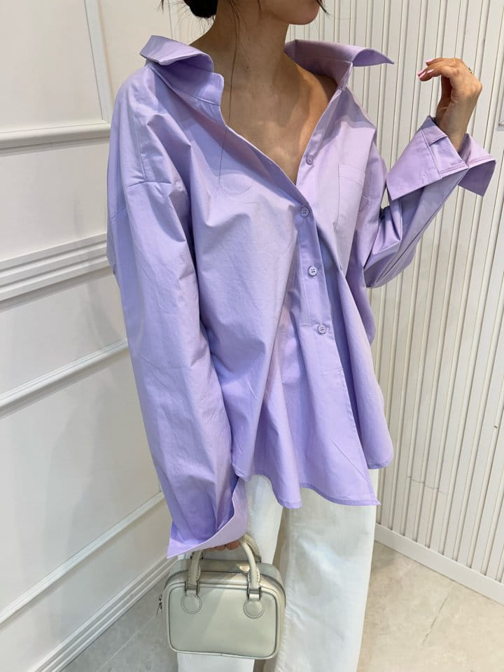Pearls room - Korean Women Fashion - #momslook - Unbalance Shirt - 3