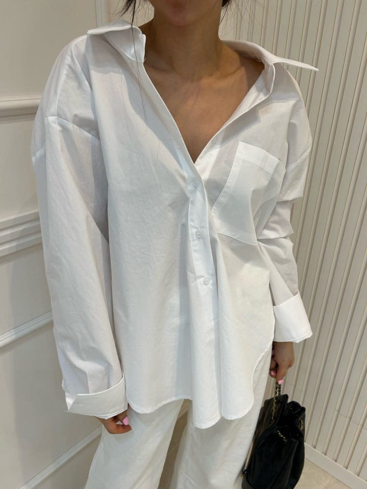 Pearls room - Korean Women Fashion - #momslook - Unbalance Shirt - 9