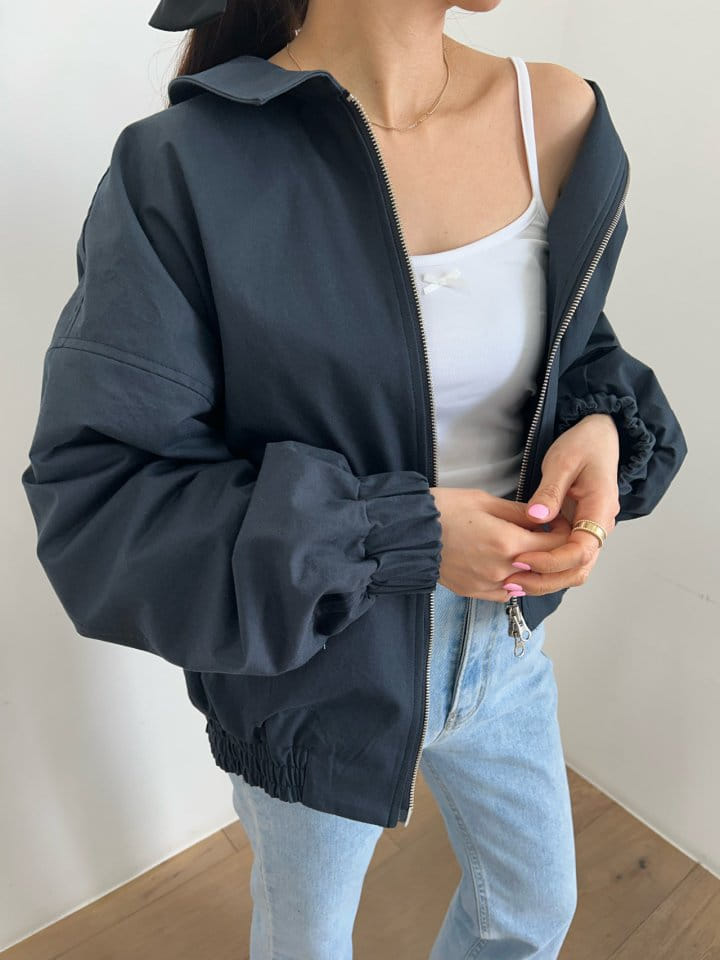 Pearls room - Korean Women Fashion - #momslook - Canvas Zip Up - 2