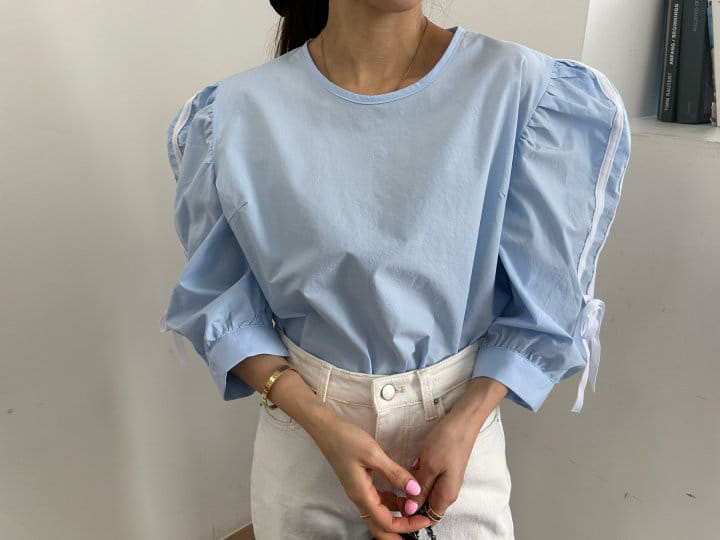 Pearls room - Korean Women Fashion - #momslook - Tape Blouse - 9