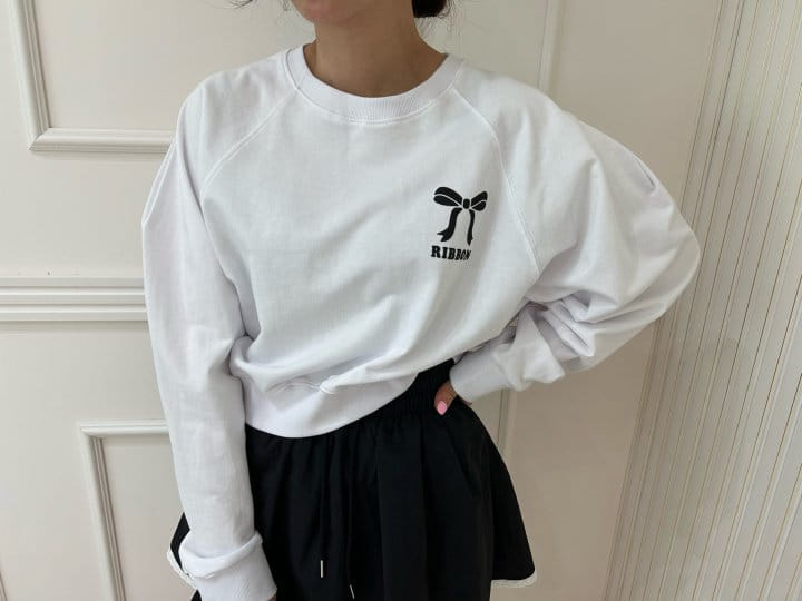 Pearls room - Korean Women Fashion - #womensfashion - Ribbon Sweatshirt