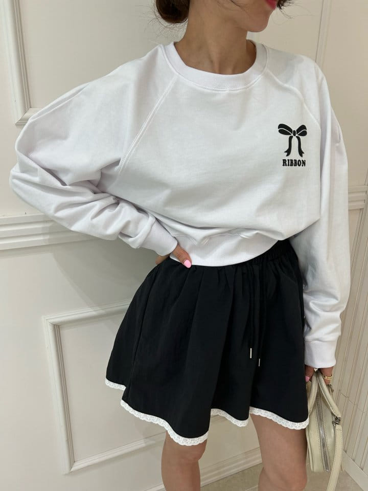 Pearls room - Korean Women Fashion - #womensfashion - Ribbon Sweatshirt - 3